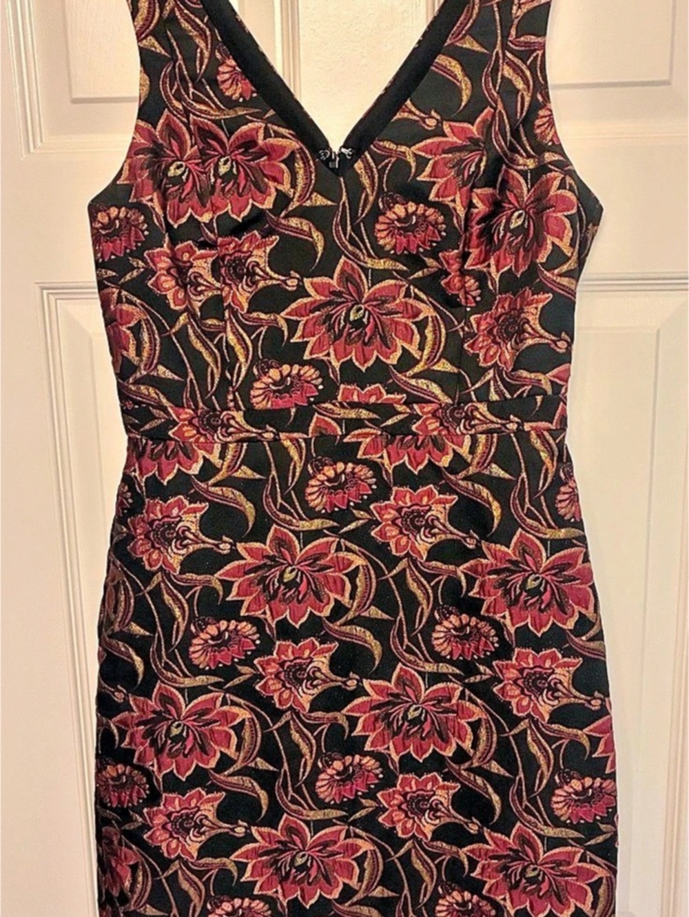 J. Crew Floral Metallic Brocade Cocktail Dress